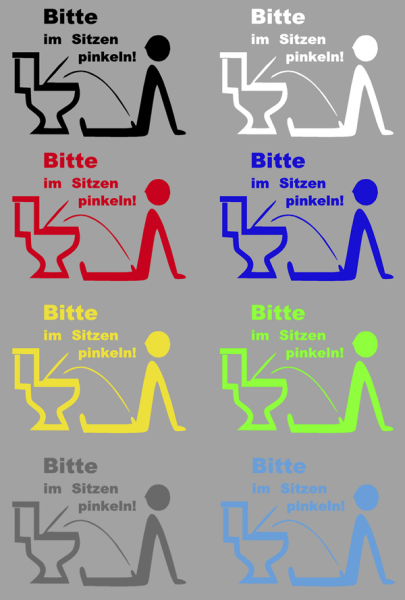 Aufkleber Sitzpinkler